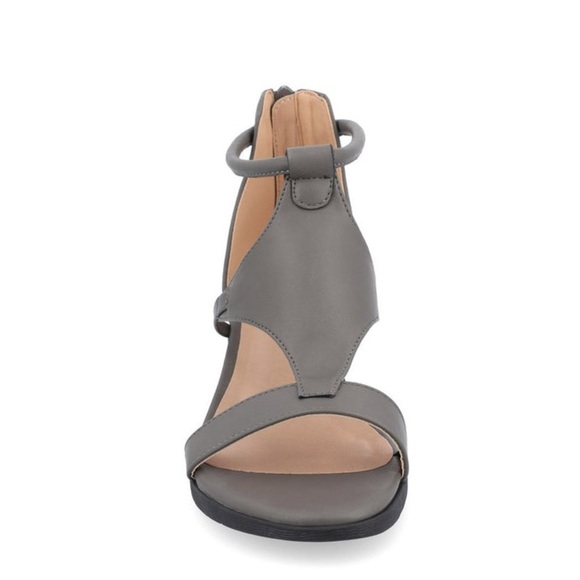 Journee Collection Women’s Trayle Wedge Sandals- Grey- 12 Wide - Picture 4 of 11